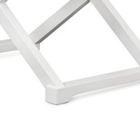 West Beach Cross Leg Hamptons BedSide Table W/Drawer White