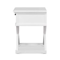 West Beach Cross Leg Hamptons BedSide Table W/Drawer White