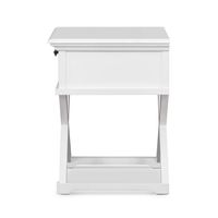 West Beach Cross Leg Hamptons Side Table W/Drawer White