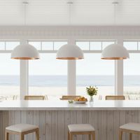 Alfresco Dome Ceiling Pendant White and Copper