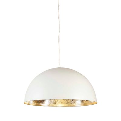 Alfresco Dome Ceiling Pendant White and Silver