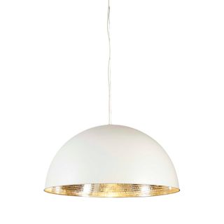 Alfresco Dome Ceiling Pendant White and Silver