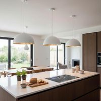 Alfresco Dome Ceiling Pendant White and Silver