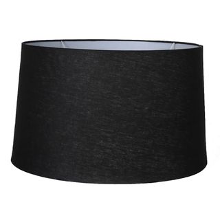XXL Drum Lamp Shade (20x18x12 H) - Black - Linen Lamp Shade with E27 Fixture