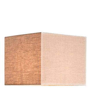 XL Square Lamp Shade (18x18x12 H) - Dark Natural Linen - Linen Lamp Shade with E27 Fixture