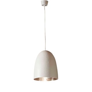 Dolce Beaten Ceiling Pendant White and Silver