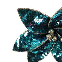 Zaza Sequin Clip on Flower Blue