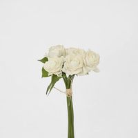 Romance Real Touch Rose Bouquet White