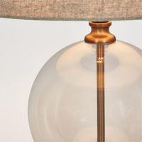 Ivy Small Antique Brass And Glass With Natural Linen Shade