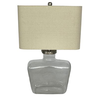 Fillable Bottle Lamp W Linen Shade