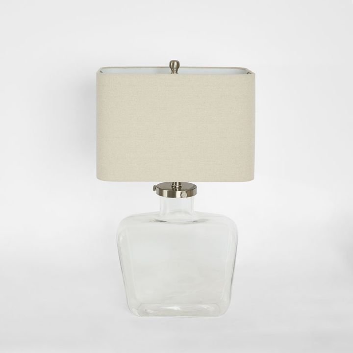 Fillable Bottle Lamp W Linen Shade