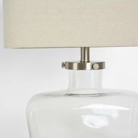 Fillable Bottle Lamp W Linen Shade