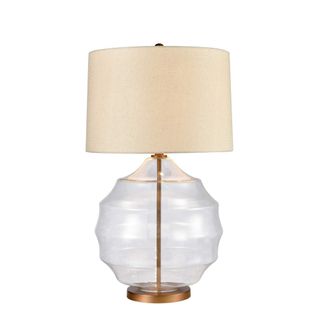Victoria Glass Lamp W/ Ivory Shade