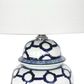 Lucca Small Blue & White Jar Shaped Lamp W/ Shade