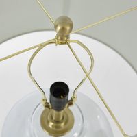 Ellyn Glass and Brass Lamp with White Linen Shade