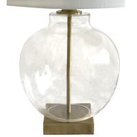 Ellyn Glass and Brass Lamp with White Linen Shade