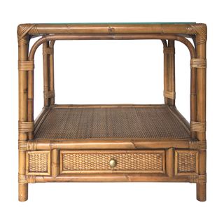 Cayman Rattan Side Table with Drawer