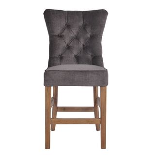 Silver Grey Counter Chair with Buttons