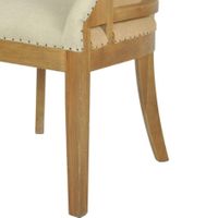 Oakwood Hamptons Linen Armchair Natural W/ Studs