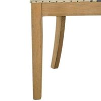 Oakwood Hamptons Linen Dining Chair Natural/Blue Stripe W/ Studs