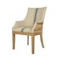 Oakwood Hamptons Linen Dining Chair Natural/Blue Stripe W/ Studs