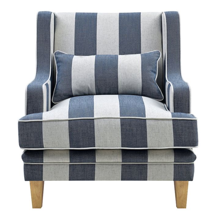 Bondi Hamptons Armchair Denim/Cream Stripe