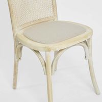 Alwyn Rattan Elm Wood Dining Chair Grey Dust