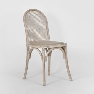 Alwyn Rattan Elm Wood Dining Chair Grey Dust