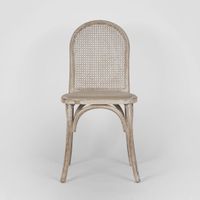 Alwyn Rattan Elm Wood Dining Chair Grey Dust