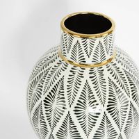 Gatsby Neck Vase Large Black & White