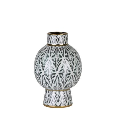 Gatsby Neck Vase Small Black & White