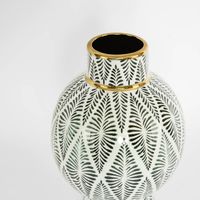 Gatsby Neck Vase Small Black & White