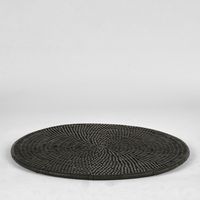 Paume Rattan Round Placemat Black