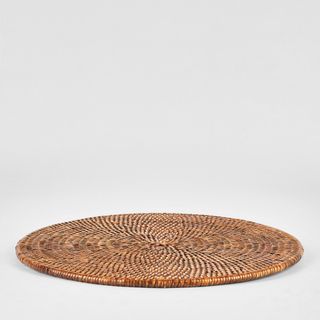 Paume Rattan Round Placemat Antique Brown