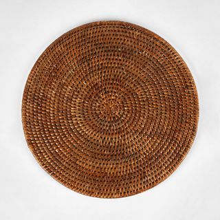 Paume Rattan Round Placemat Antique Brown