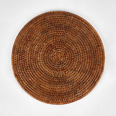 Paume Rattan Round Placemat Antique Brown