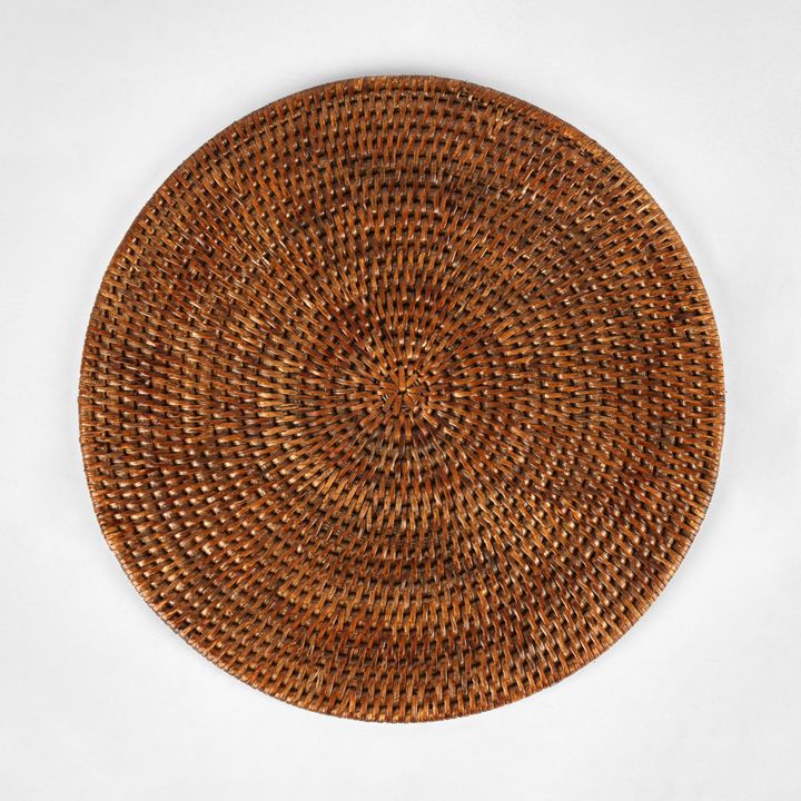 Paume Rattan Round Placemat Antique Brown