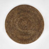 Paume Rattan Round Placemat Antique Brown