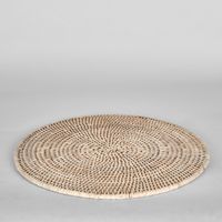 Paume Rattan Round Placemat White Wash