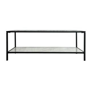Denver Glass and Marble Rectangular Coffee Table Small