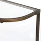 Palladium Curved Glass Console Table Brass