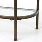 Palladium Curved Glass Console Table Brass