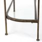 Palladium Curved Glass Console Table Brass