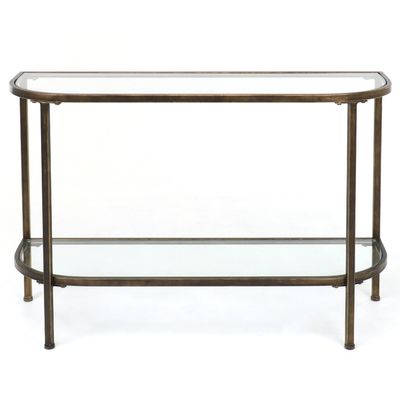 Palladium 120cm Curved Glass Console Table Brass