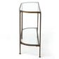 Palladium Curved Glass Console Table Brass