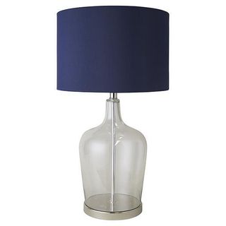 Shaynna Blaze Palm Beach Glass Nickel Lamp & Shade
