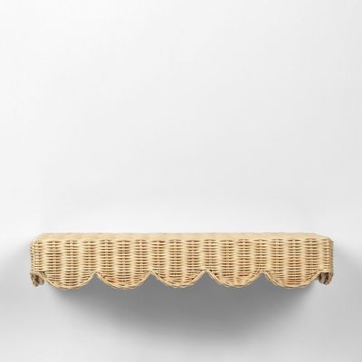 Belle Rattan Wall Shelf Natural 60Cm