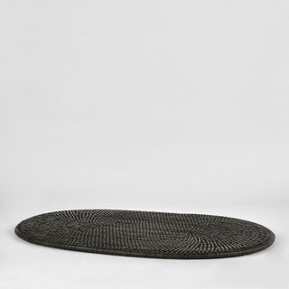 Paume Rattan Oval Placemat Black