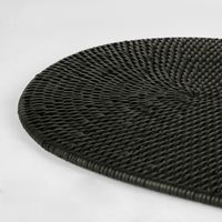 Paume Rattan Oval Placemat Black