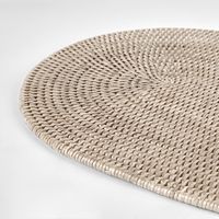 Paume Rattan Oval Placemat White Wash